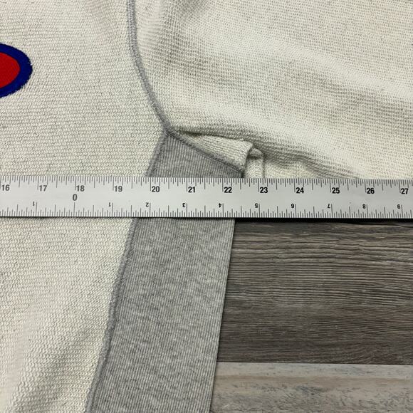 Vintage 70s Champion Reverse Weave Warm Up Gray White Mens XL Fleece Sweatshirt - Picture 5 of 7